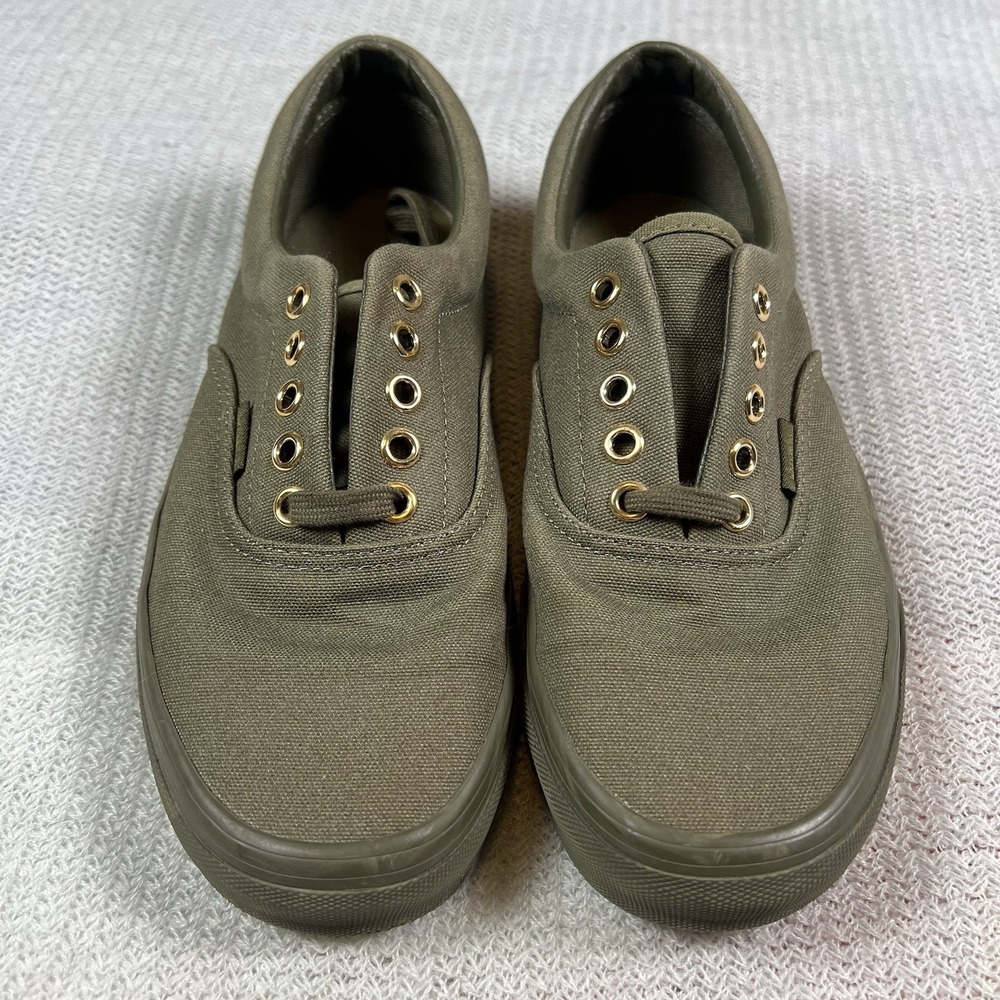 Vans‎ Era Sneakers Womens 8 Olive Green Canvas Gold Eyelets Low Top Shoes - Picture 2 of 10